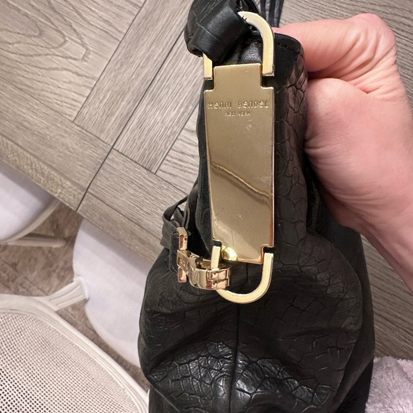 Henri Bendel Black Leather Tote with Tassels - Picture 4 of 6